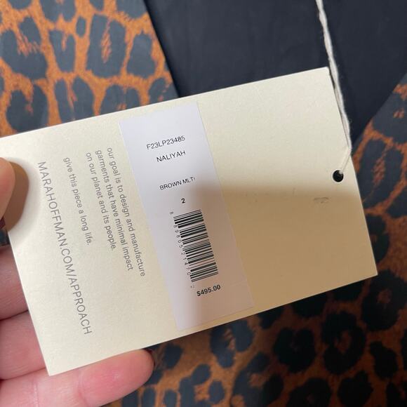 NWT Mara Hoffman Naliyah Maxi Brown Leopard Dress sz 2 - Picture 8 of 9